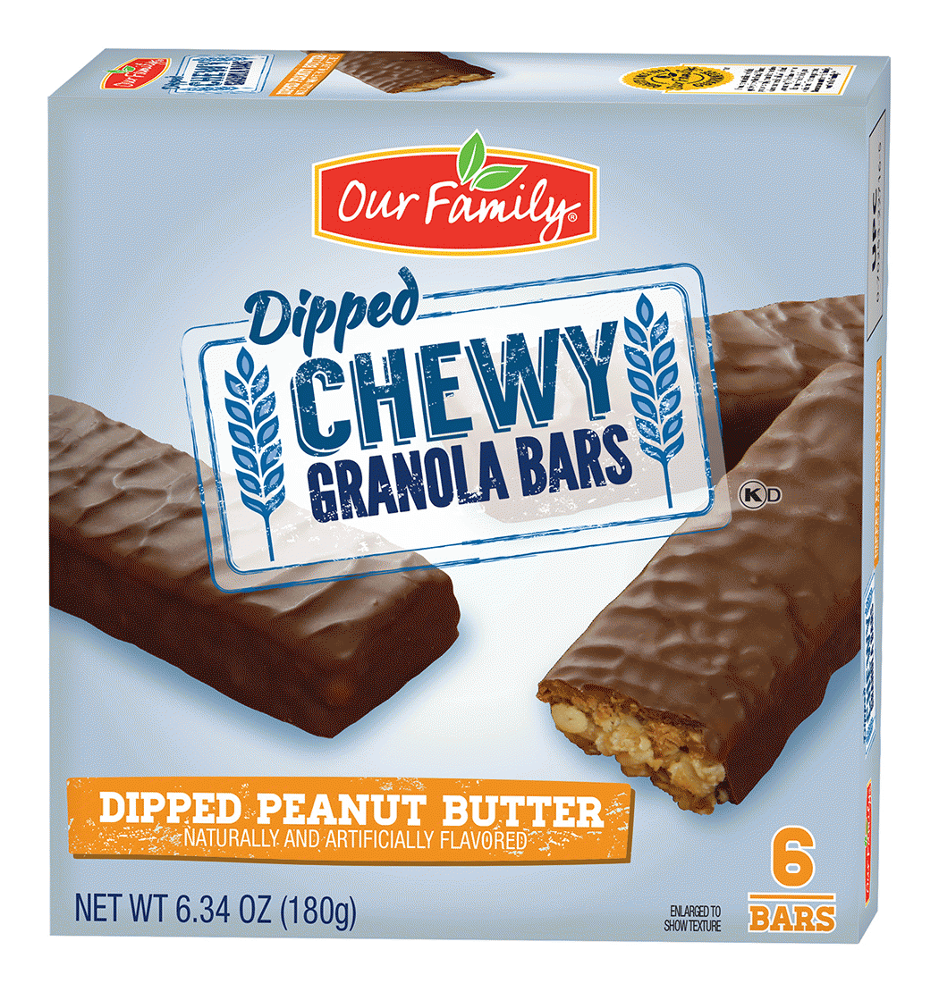 Our Family Dipped peanut butter granola bars dipped in chocolate, 6-bars Full-Size Picture